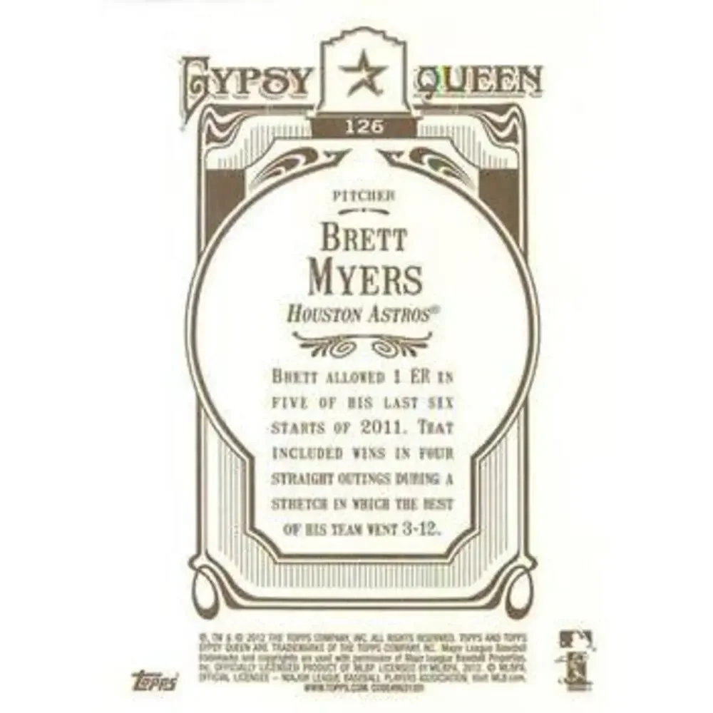 2012 Topps Gypsy Queen Brett Myers # 126 Houston Astros